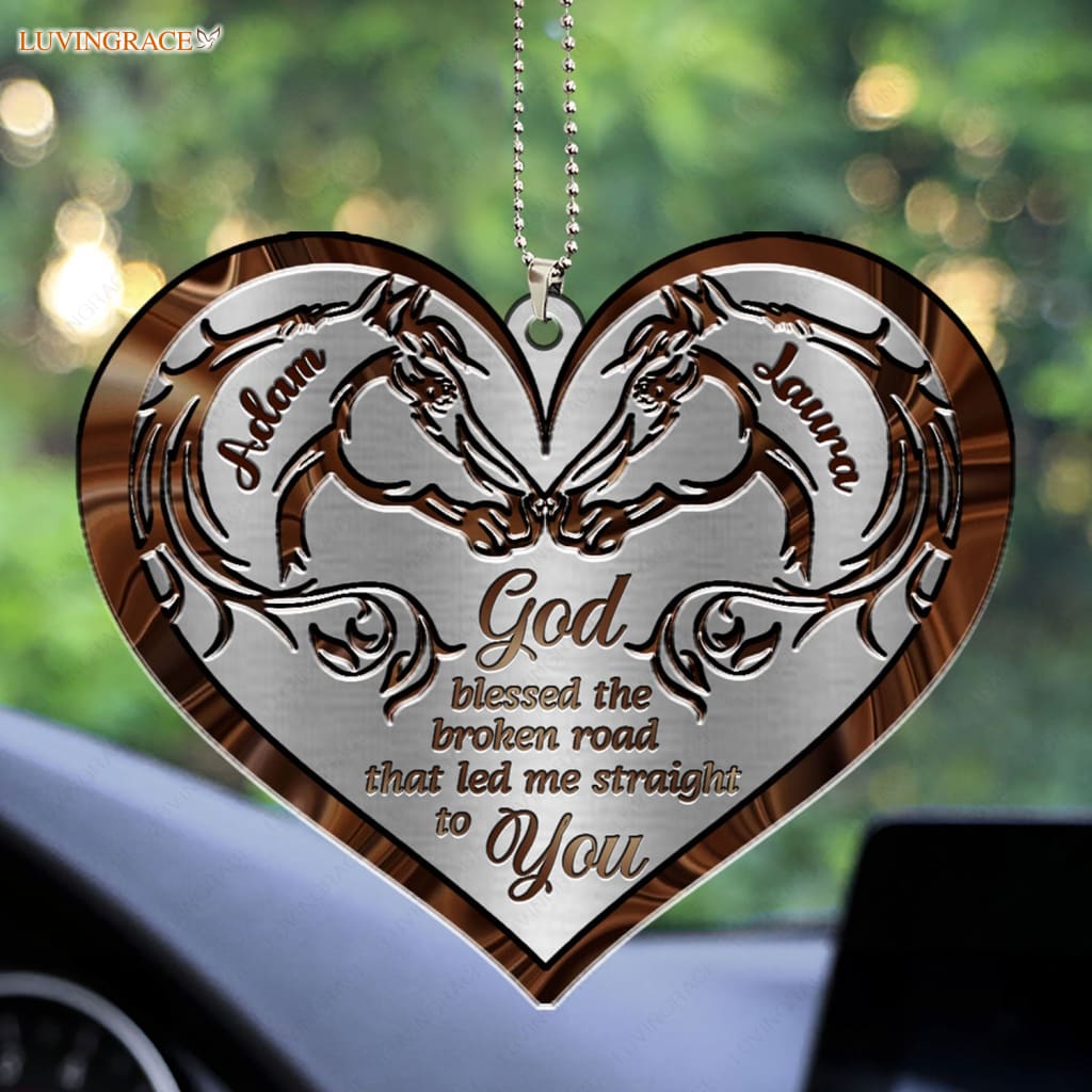 Luvingrace M79 Horse Couple God Blessed Personalized Ornament