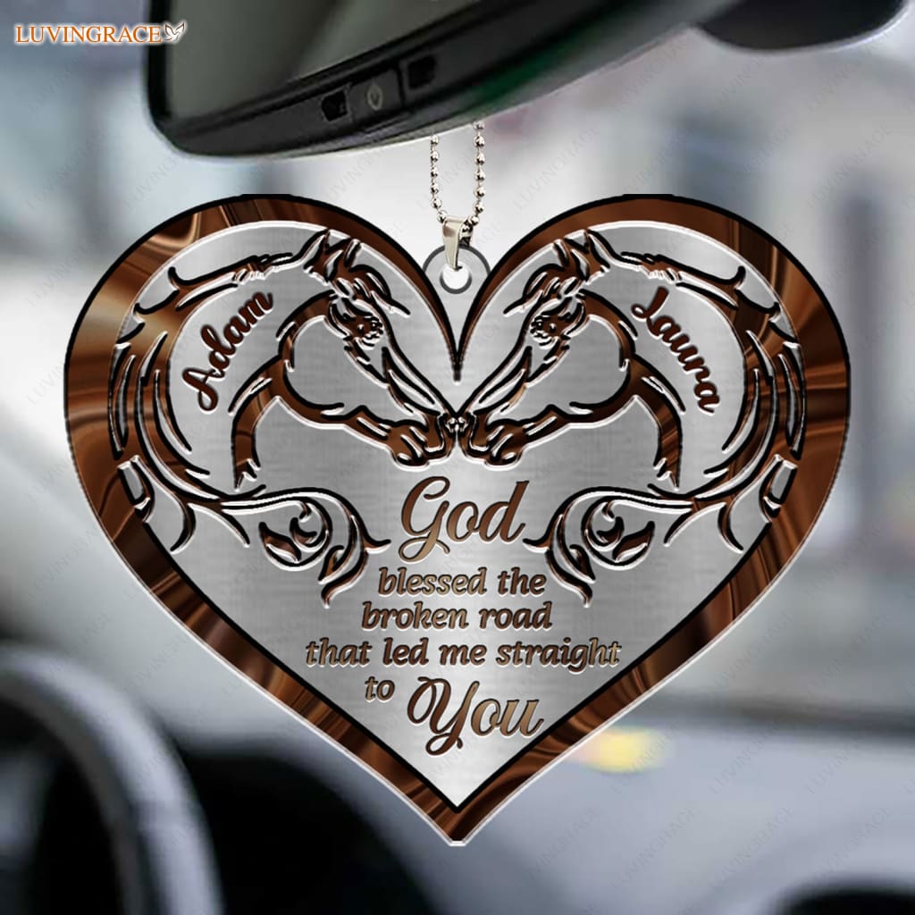 Luvingrace M79 Horse Couple God Blessed Personalized Ornament