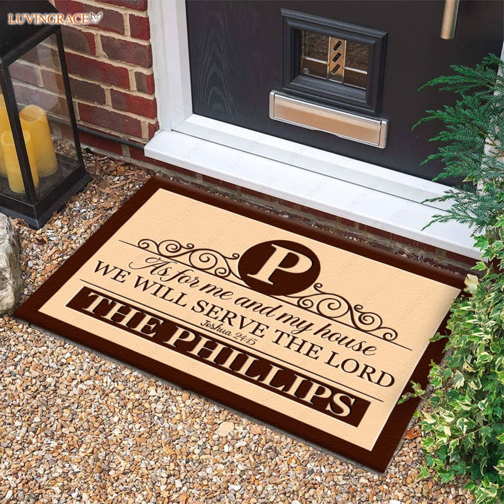Luvingrace M79 Luxury Monogram Collection As For My House Personalized Doormat