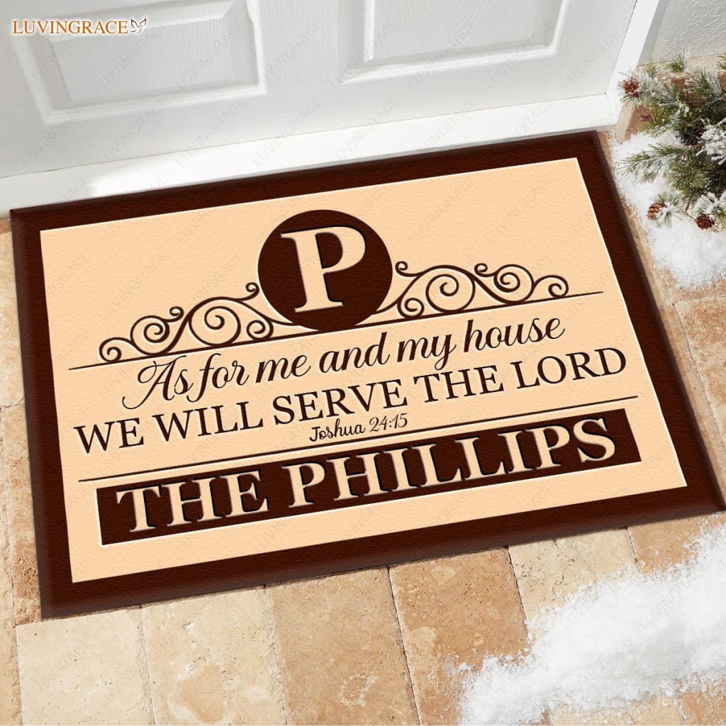 Luvingrace M79 Luxury Monogram Collection As For My House Personalized Doormat