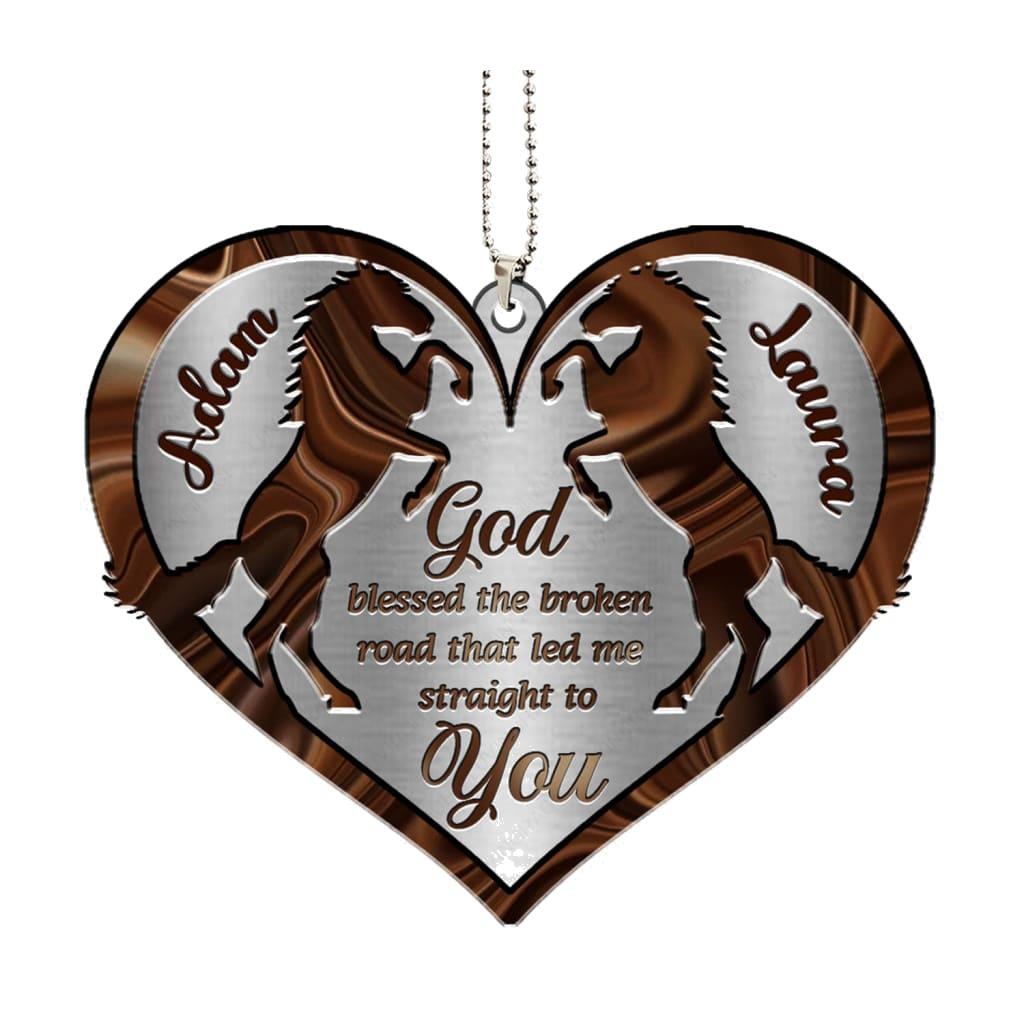 Luvingrace M81 Horse Couple God Blessed Personalized Ornament