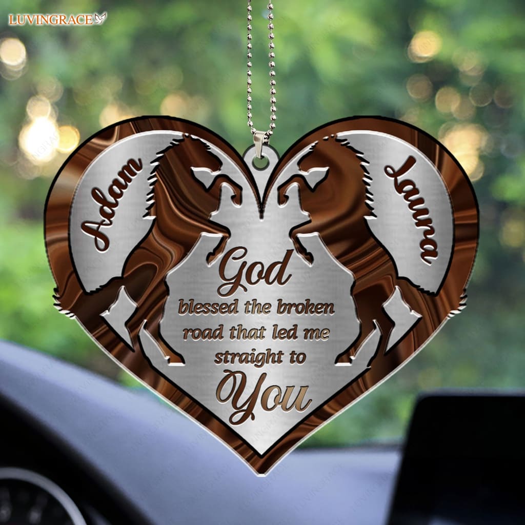 Luvingrace M81 Horse Couple God Blessed Personalized Ornament
