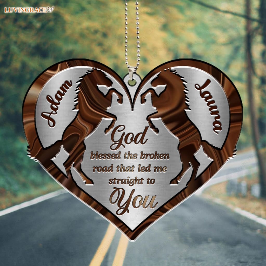 Luvingrace M81 Horse Couple God Blessed Personalized Ornament