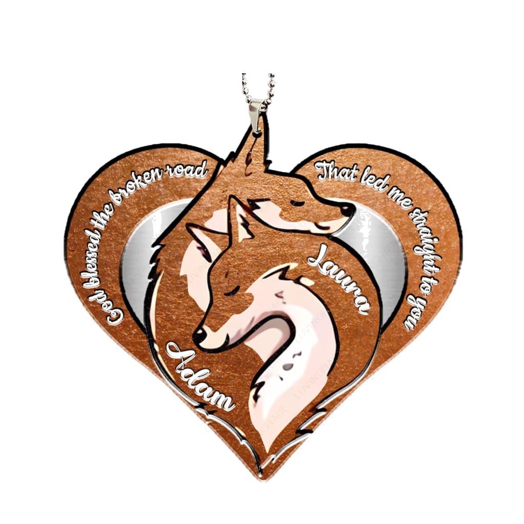 Printfamily M83 Fox Couple God Blessed Personalized Ornament