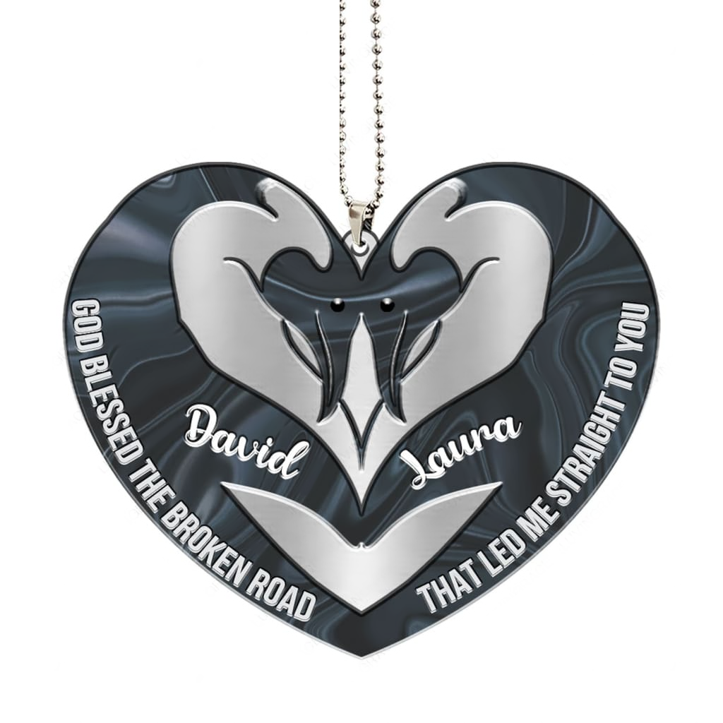 Printfamily M85 Penguin Couple God Blessed Personalized Ornament