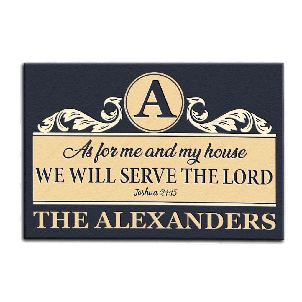 Luvingrace M86 Luxury Monogram Collection As For My House Personalized Doormat