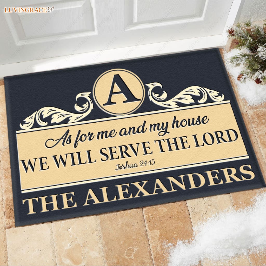 Luvingrace M86 Luxury Monogram Collection As For My House Personalized Doormat