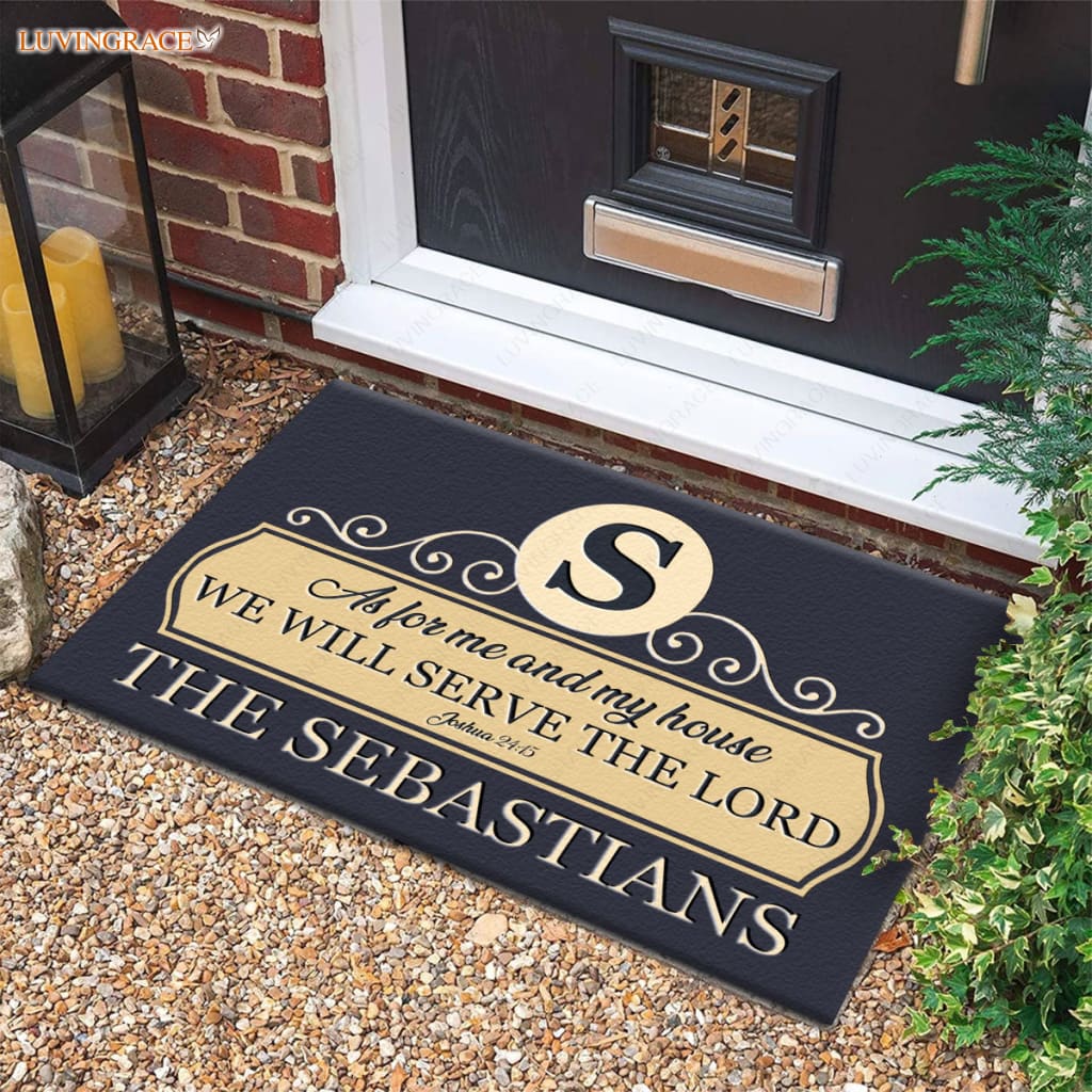 Luvingrace M87 Elegant Monogram Collection As For My House Personalized Doormat