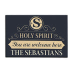Luvingrace M88 Elegant Monogram Collection Holy Spirit Personalized Doormat