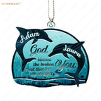 Printfamily M90 Dolphin Couple God Blessed Personalized Ornament