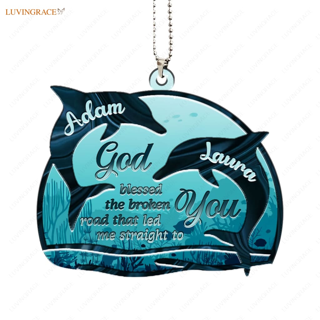 Luvingrace M90 Dolphin Couple God Blessed Personalized Ornament