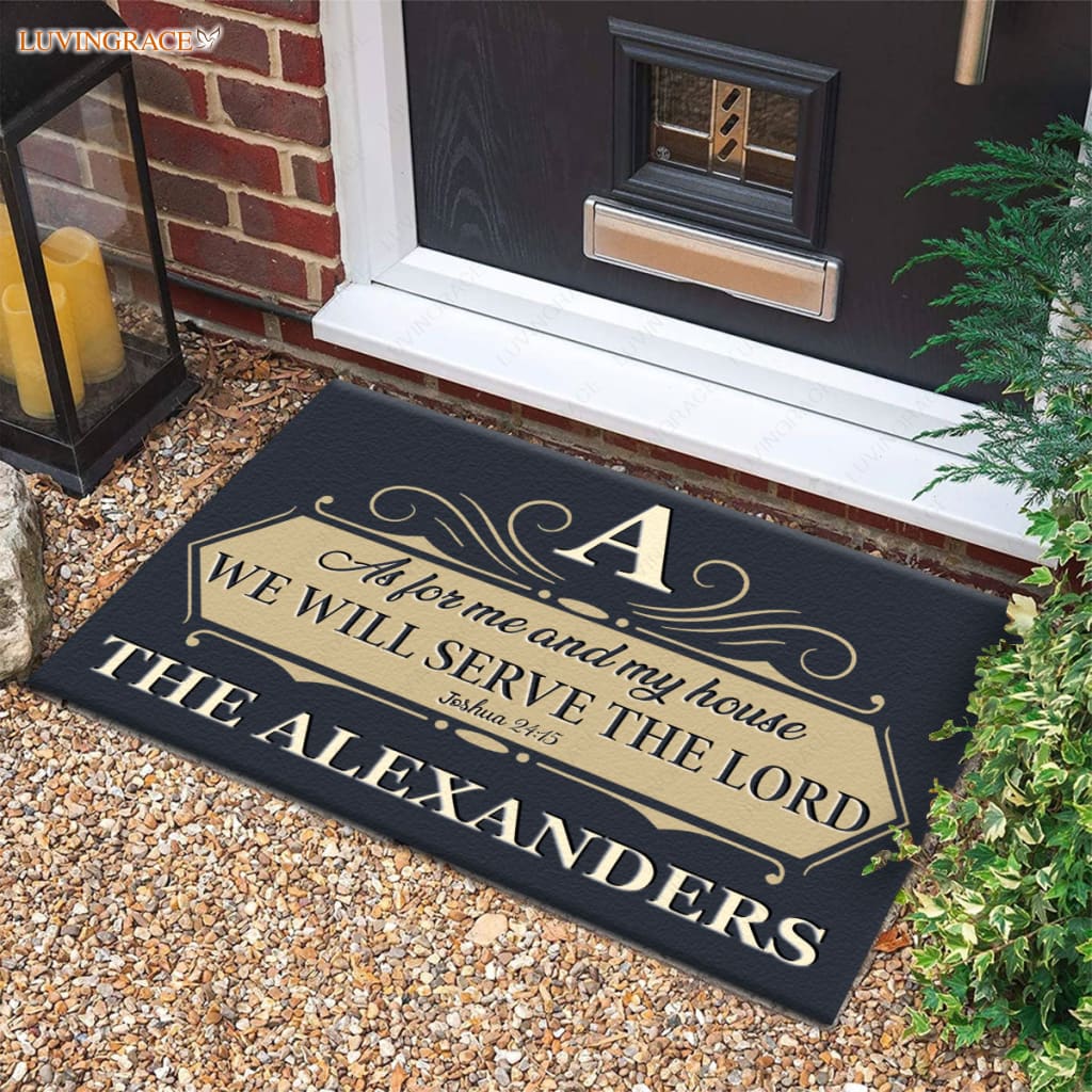 Luvingrace M90 Luxury Monogram Collection As For My House Personalized Doormat