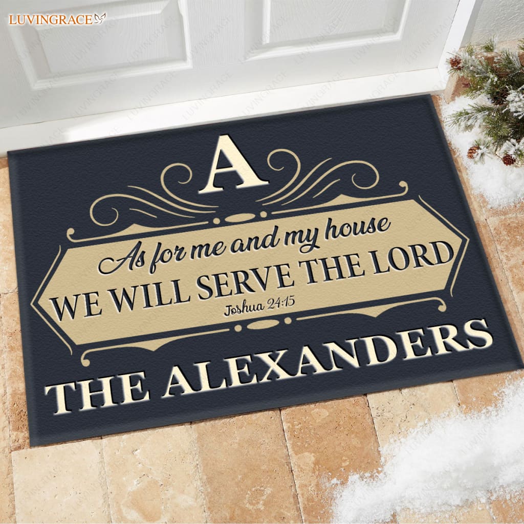 Luvingrace M90 Luxury Monogram Collection As For My House Personalized Doormat