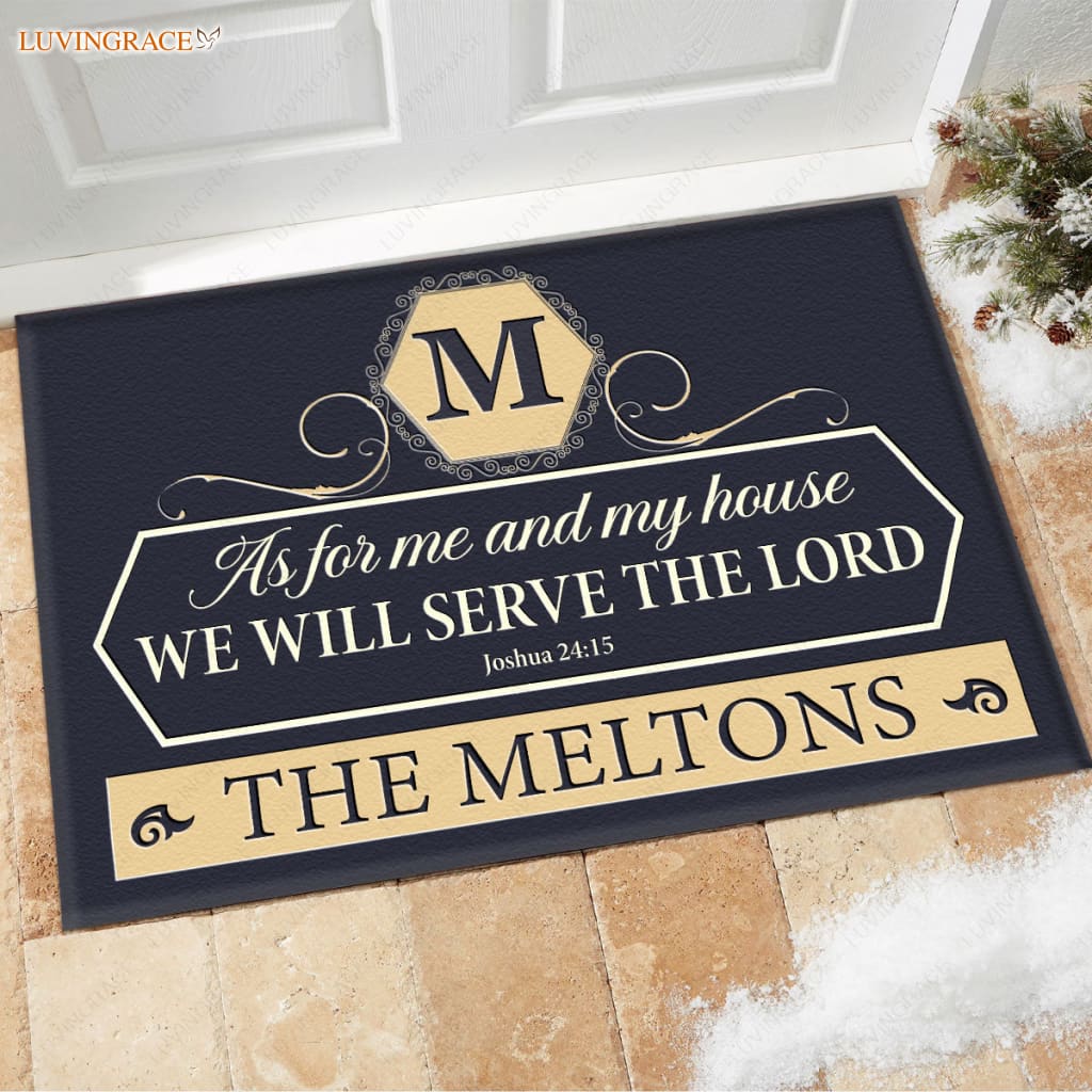 Luvingrace M92 Luxury Monogram Collection As For My House Personalized Doormat