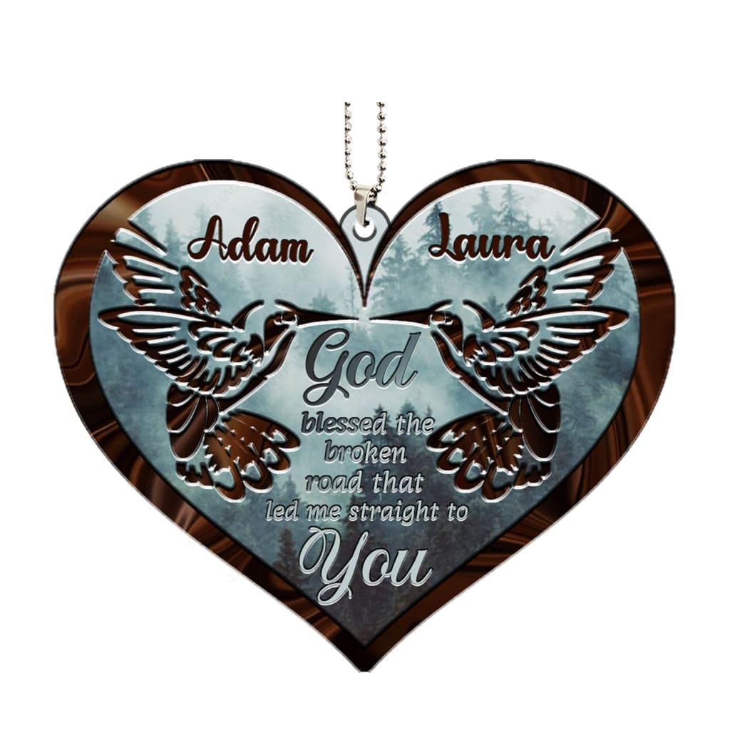 Luvingrace M93 Hummingbird Couple God Blessed Personalized Ornament