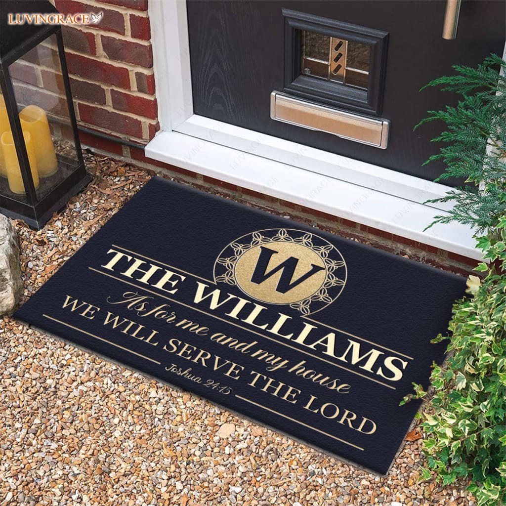Luvingrace M93 Luxury Monogram Collection As For My House Personalized Doormat