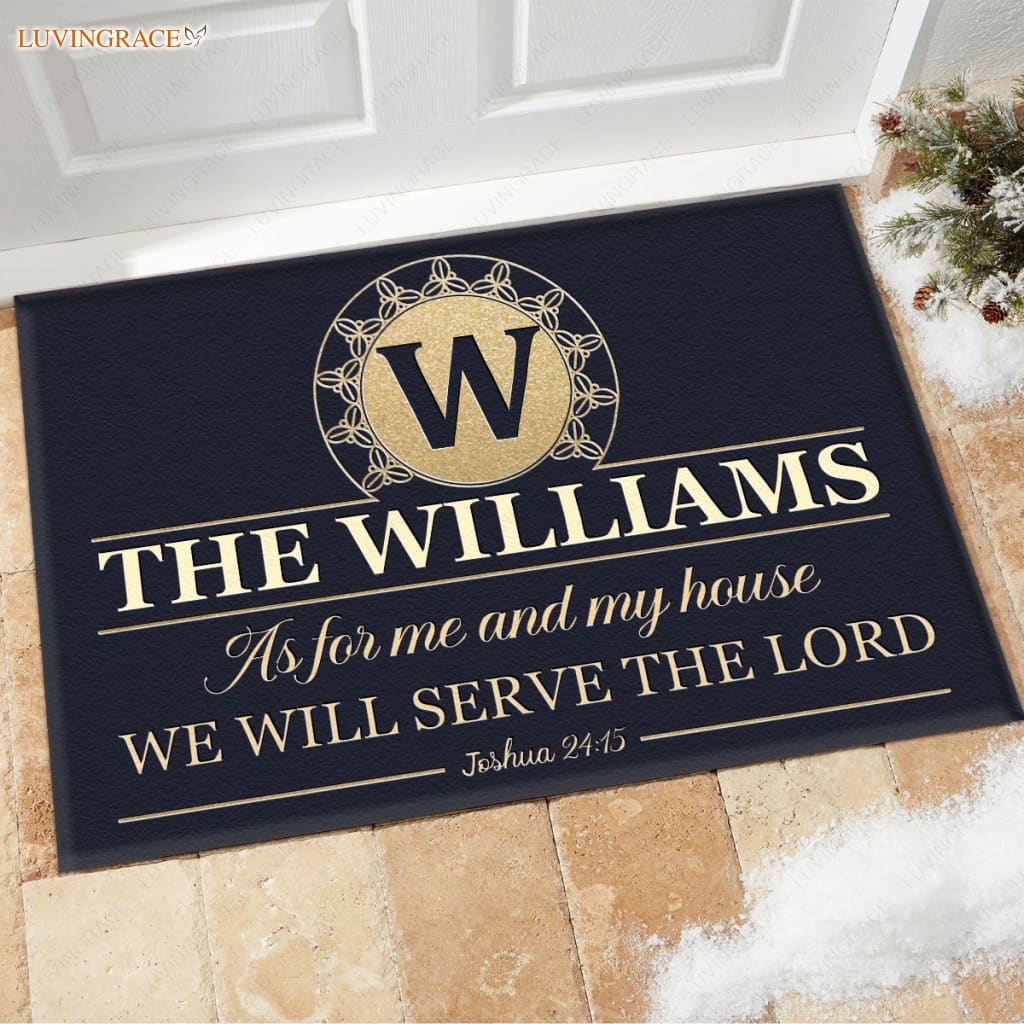 Luvingrace M93 Luxury Monogram Collection As For My House Personalized Doormat
