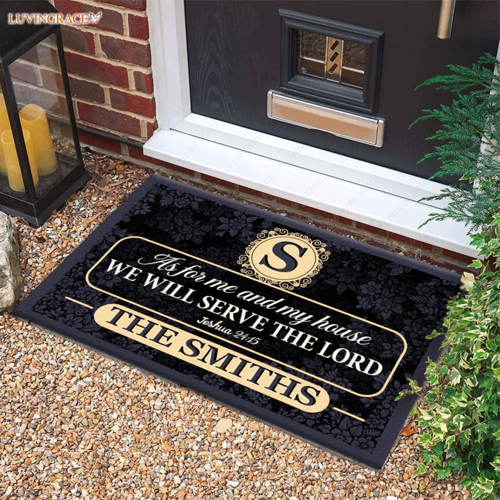 Luvingrace M94 Decorative Monogram Collection As For My House Personalized Doormat