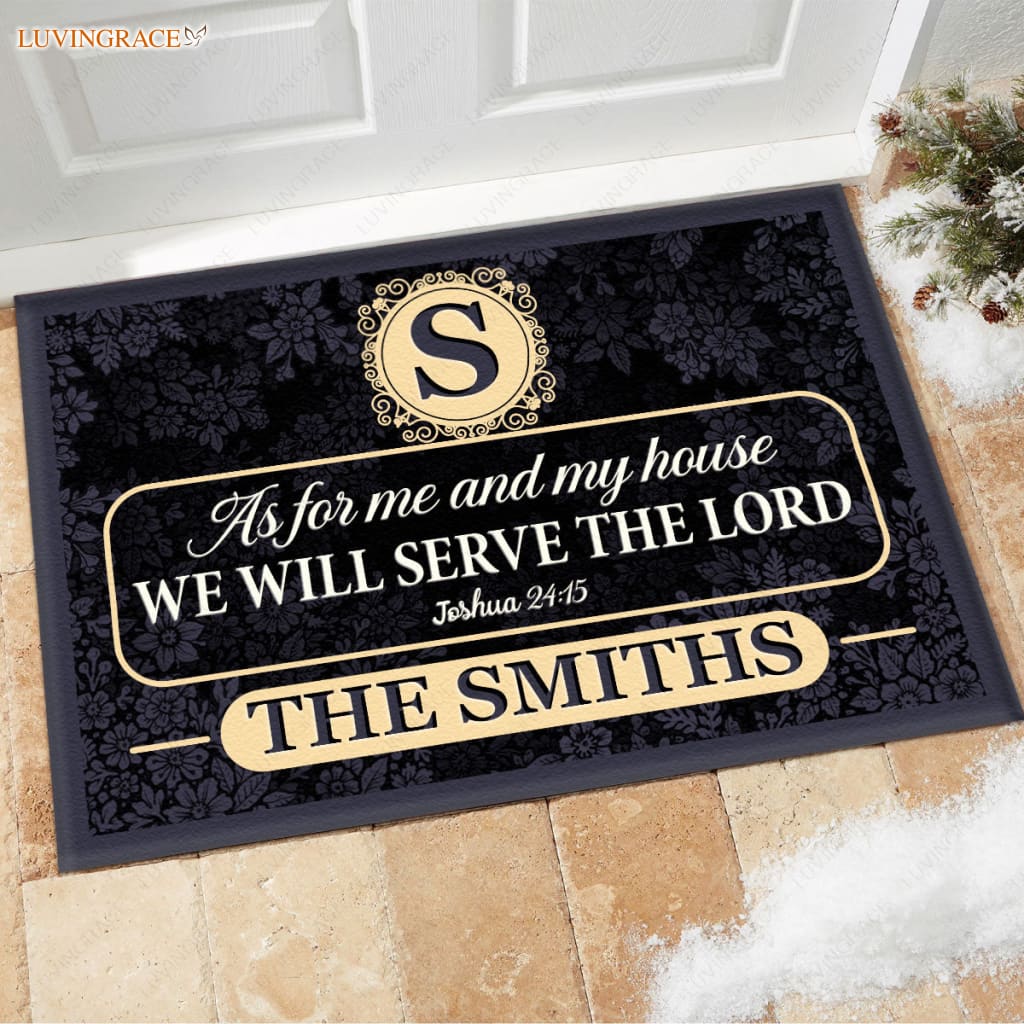Luvingrace M94 Decorative Monogram Collection As For My House Personalized Doormat