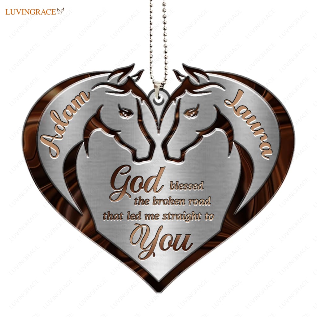 Luvingrace M94 Horse Couple God Blessed Personalized Ornament