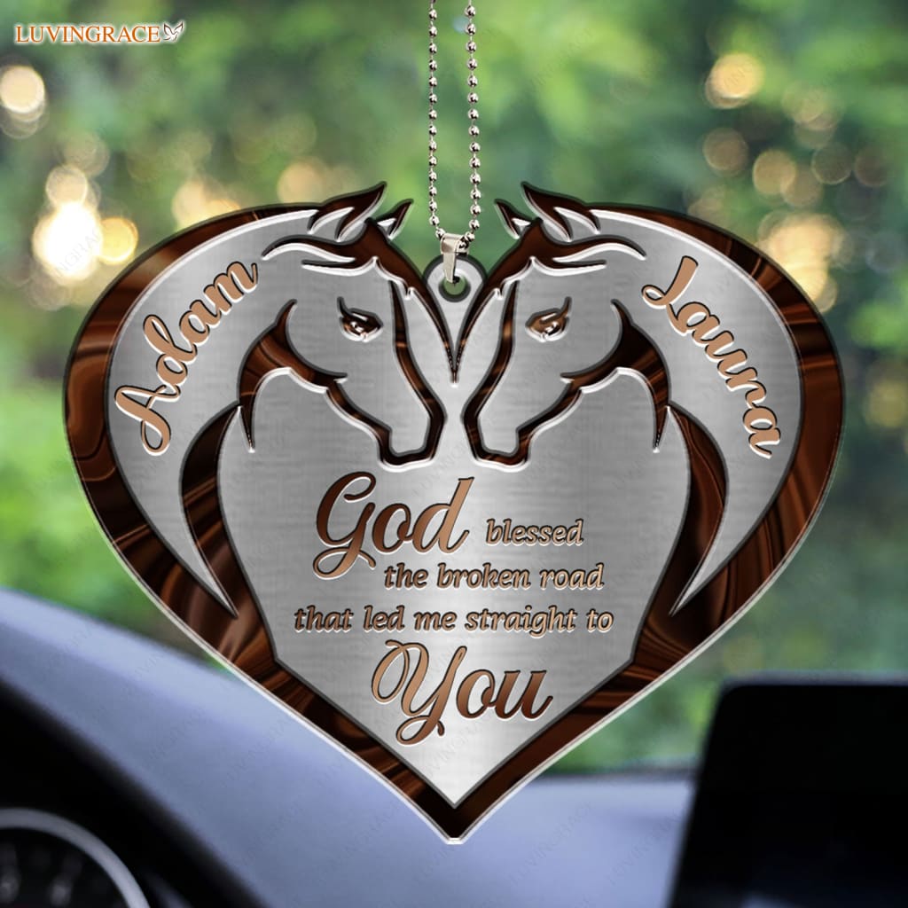 Luvingrace M94 Horse Couple God Blessed Personalized Ornament