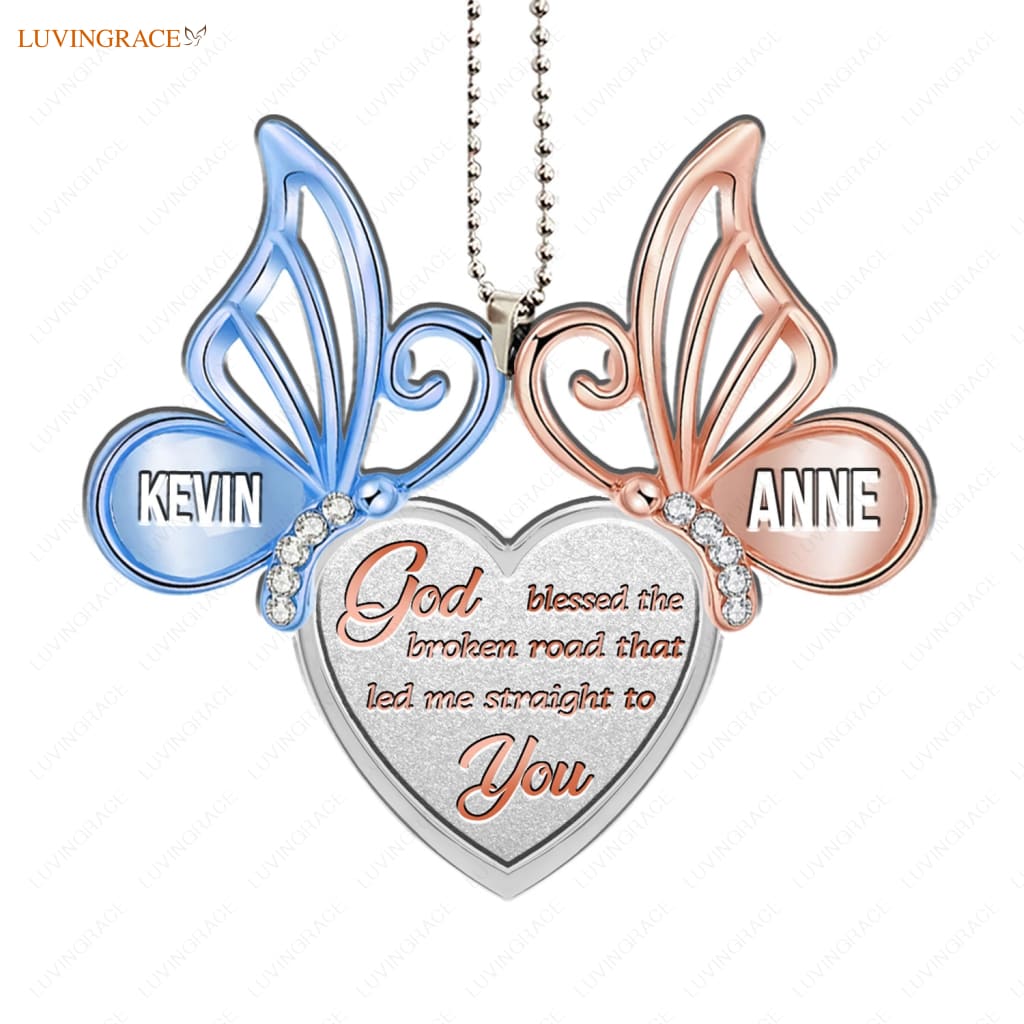 Luvingrace M95 Butterfly Couple God Blessed Personalized Ornament