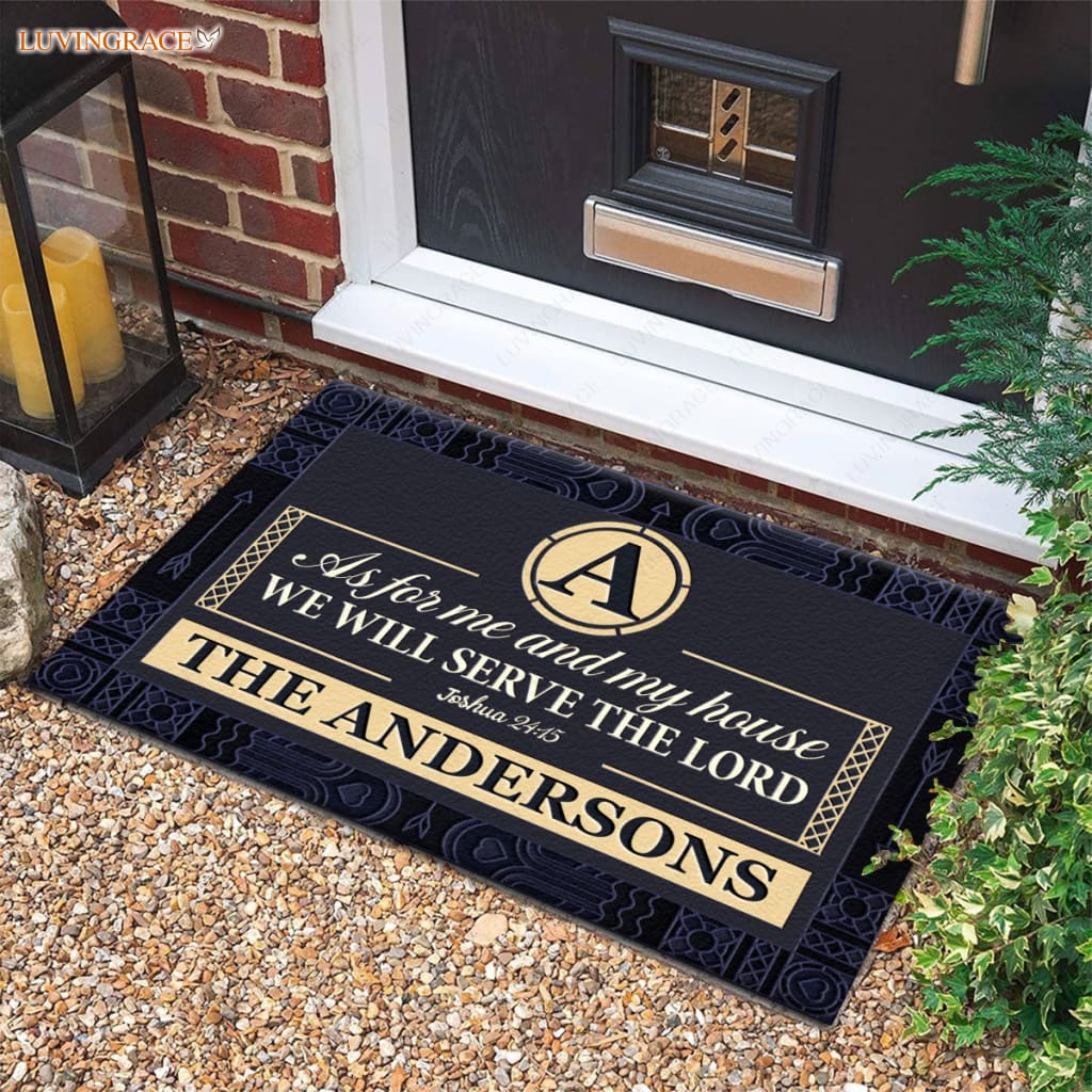 Luvingrace M96 Decorative Monogram Collection As For My House Personalized Doormat