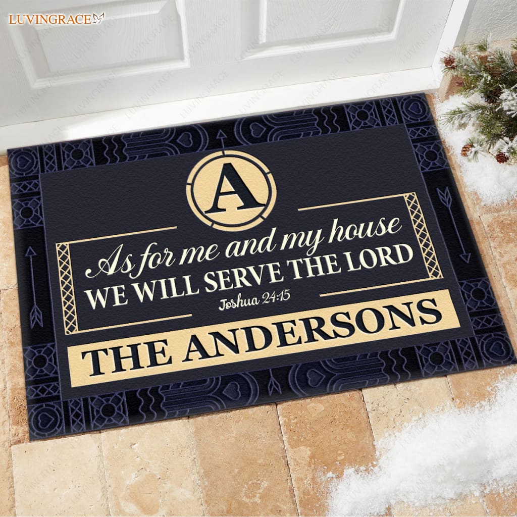Luvingrace M96 Decorative Monogram Collection As For My House Personalized Doormat