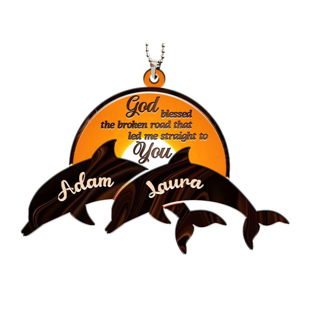 Luvingrace M97 Dolphin Couple God Blessed Personalized Ornament