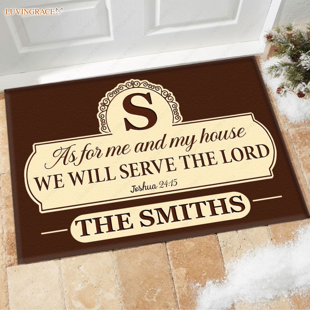 Luvingrace M97 Elegant Monogram Collection As For My House Personalized Doormat