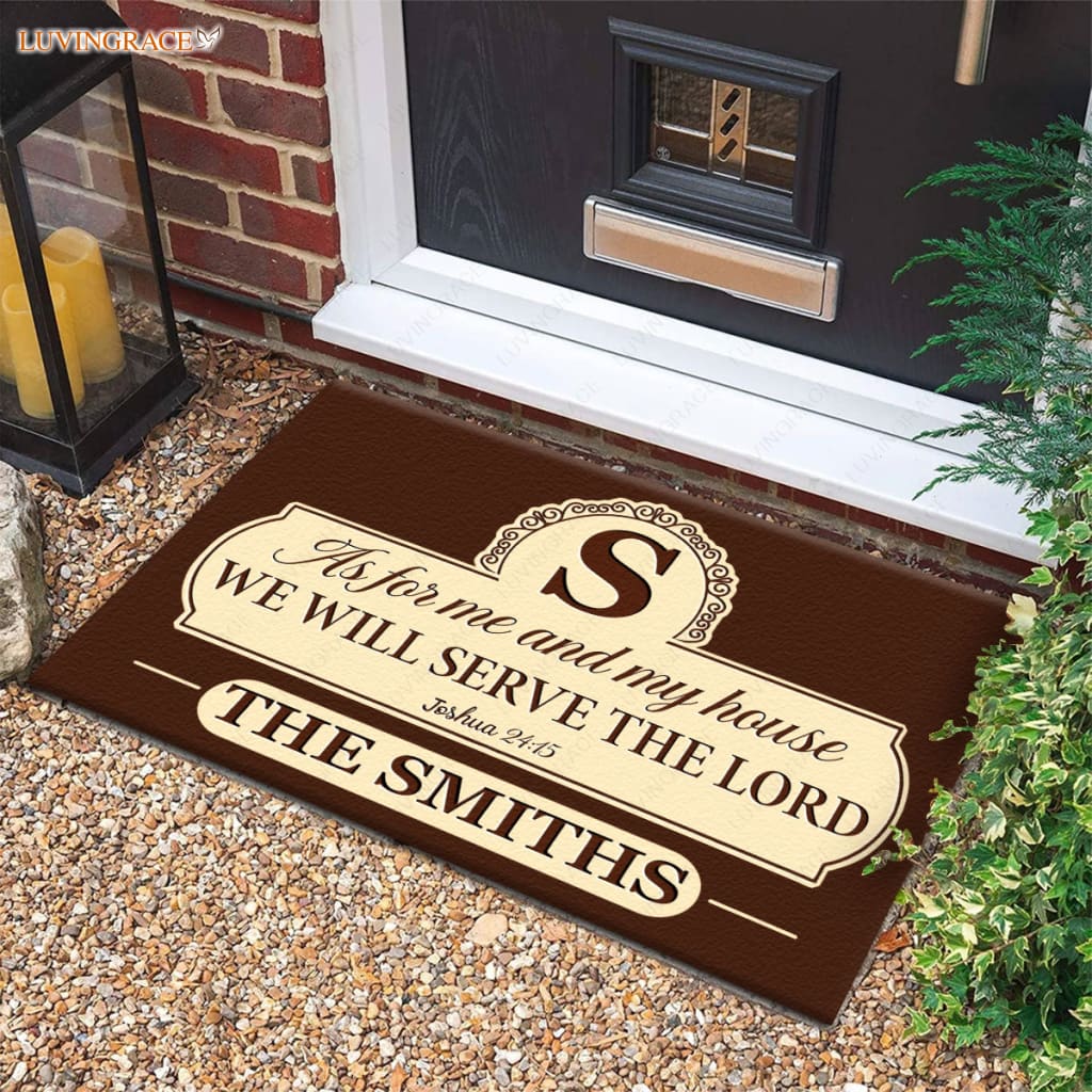 Luvingrace M97 Elegant Monogram Collection As For My House Personalized Doormat