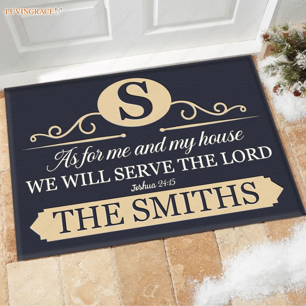 Luvingrace M98 Elegant Monogram Collection As For My House Personalized Doormat