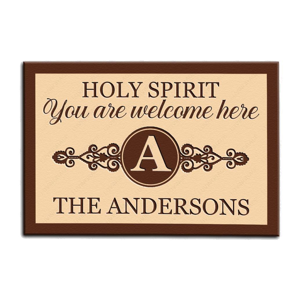 Luvingrace M99 Decorative Monogram Collection Holy Spirit Personalized Doormat
