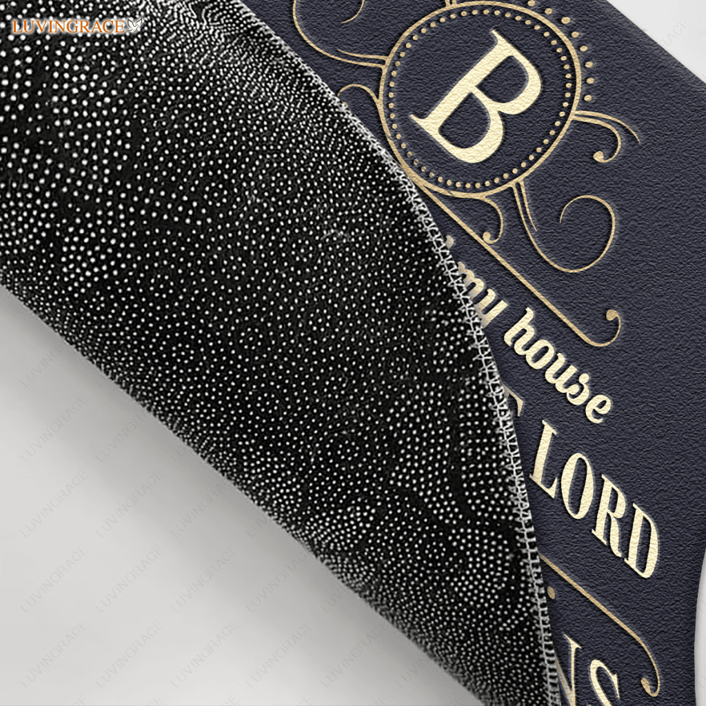 Luxurious Crest Serve The Lord Personalized Doormat