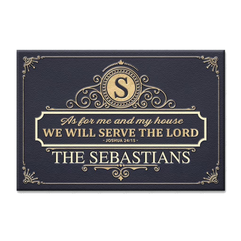 Luxury Elegant Frame Serve The Lord Personalized Doormat