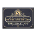 Luxury Elegant Frame Serve The Lord Personalized Doormat
