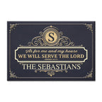 Luxury Elegant Frame Serve The Lord Personalized Doormat