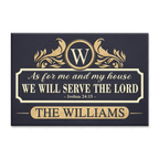 Luxury Premium With Monograms Serve The Lord Personalized Doormat