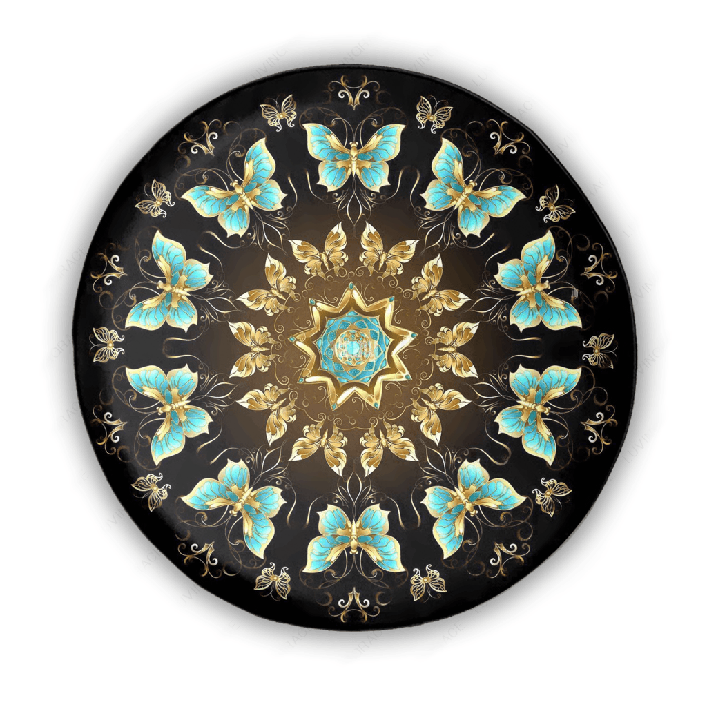 Mandala Of Golden Butterflies Tire Cover Car Accessories