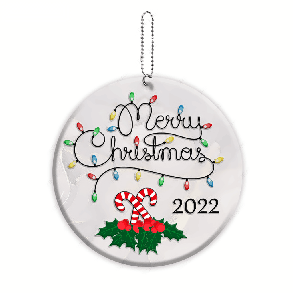 Merry Christmas Lights And Candy Ornament