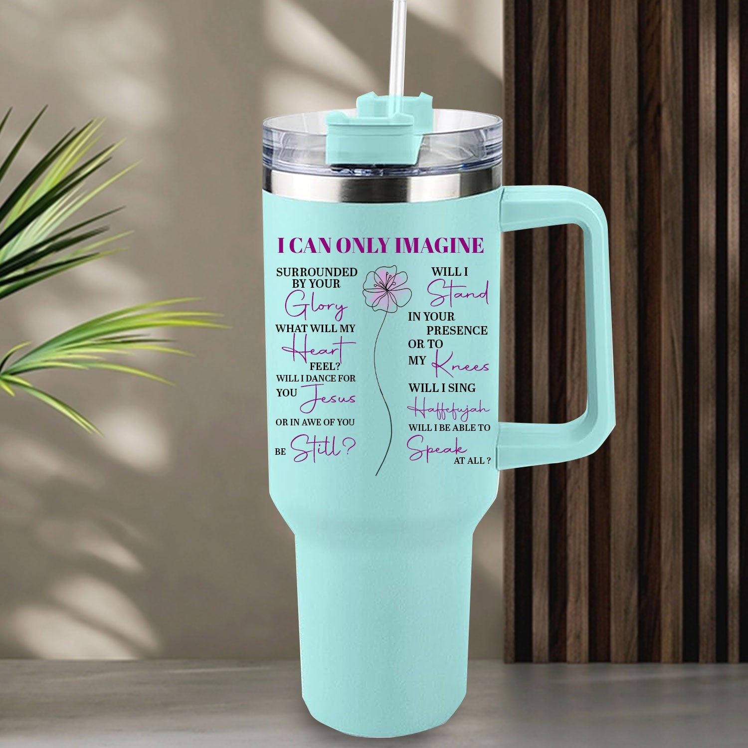 Surrounded By Your Glory 40oz Tumbler Travel Cup - Birthday, Christmas Gifts for Women - Religious, Self Care Inspiration Gifts