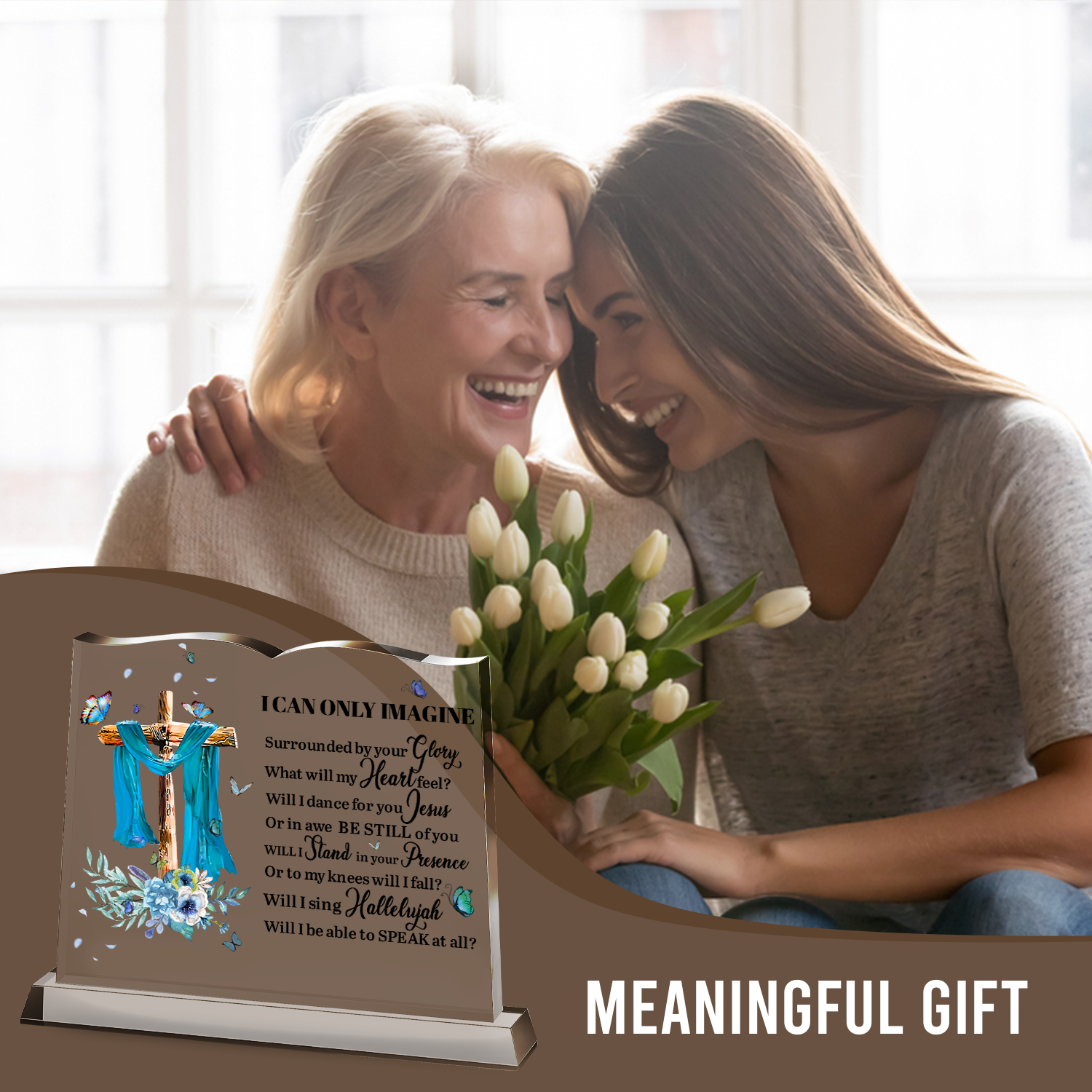 Miracle Worker Book Shaped Acrylic Plaque Christian Gifts Bible Verses Religious Gifts