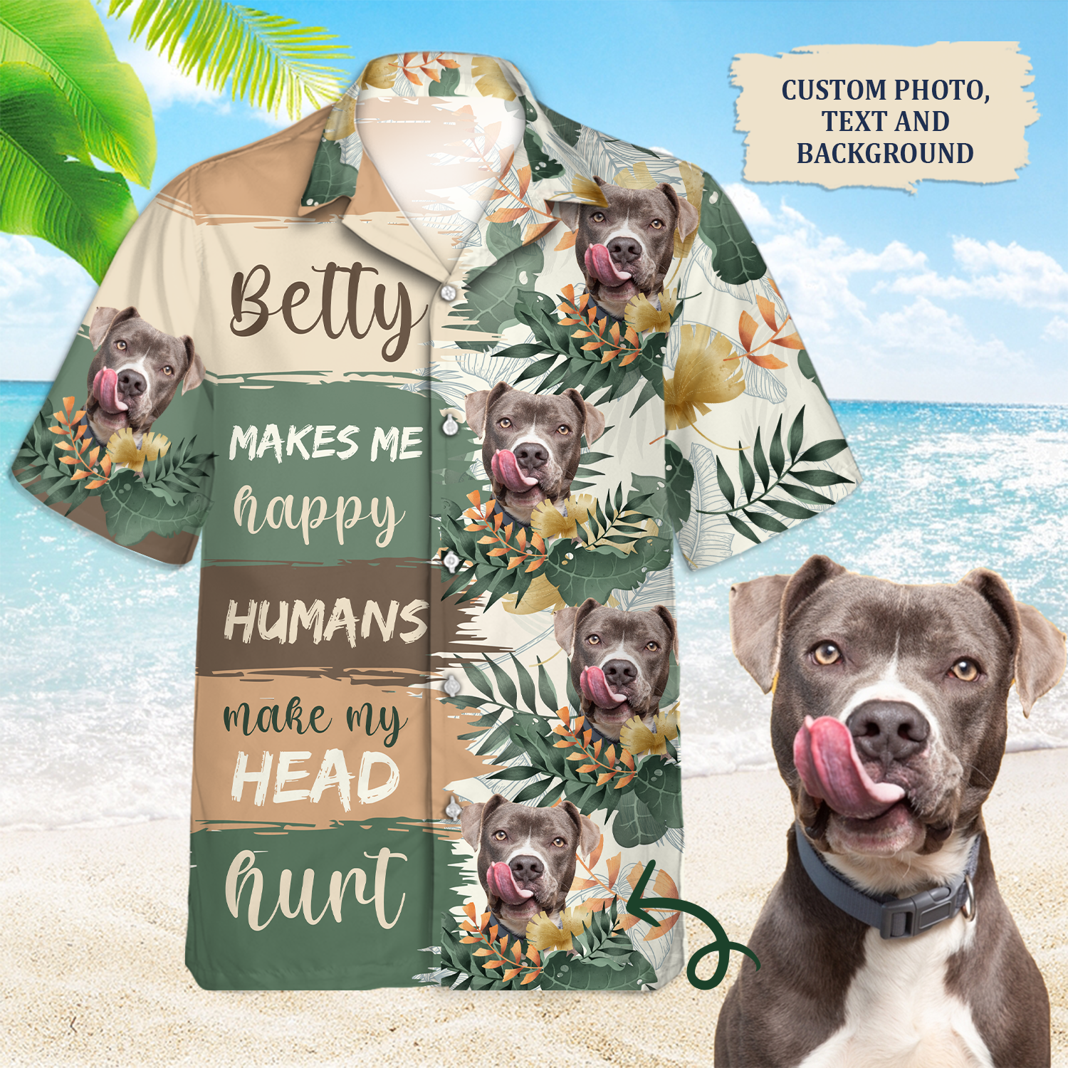 Dogs make me happy - Personalized Custom Unisex Hawaiian Shirt