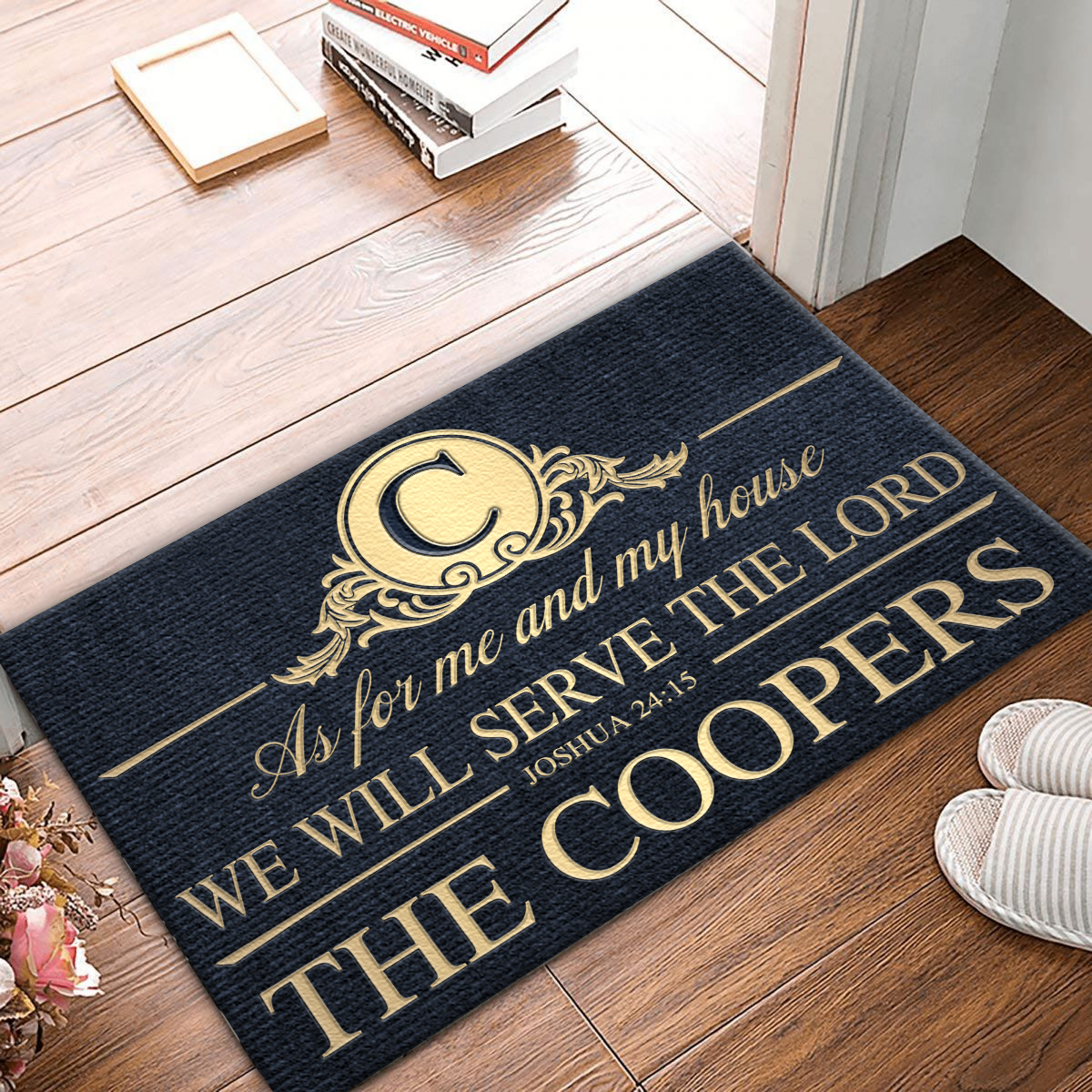 Vintage As For Me And My House Personalized Doormat
