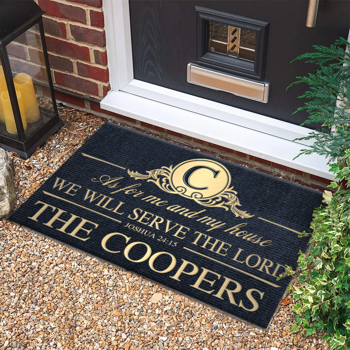 Vintage As For Me And My House Personalized Doormat