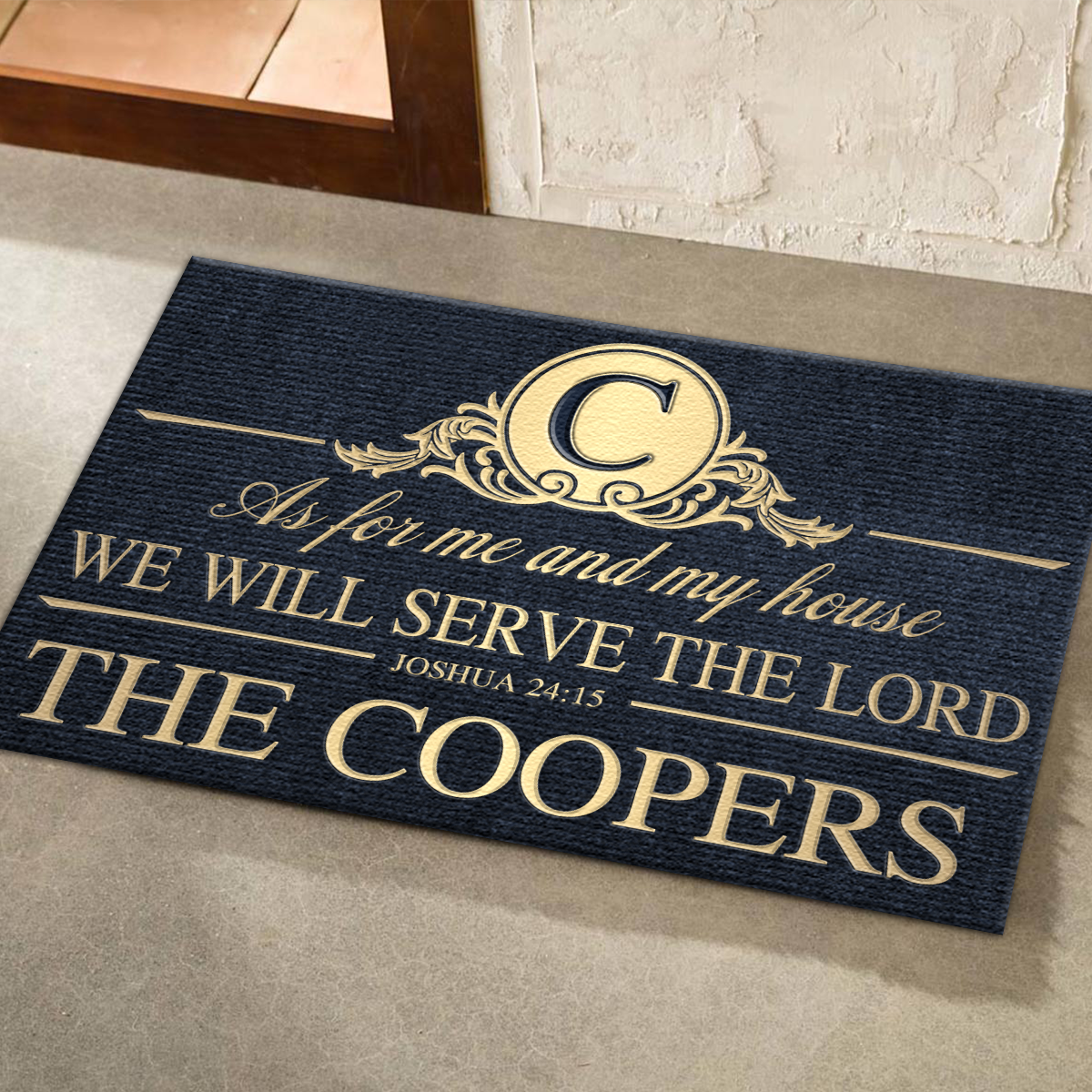 Vintage As For Me And My House Personalized Doormat