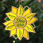 Sunflower You Are Bible Identity In Christ Ornament 2 Layers Christmas Car Hanging Wooden Acrylic Ornament
