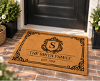 Personalized Family Name Elegant Vintage Doormat – Classic Welcome Mat