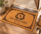 Personalized Family Name Elegant Vintage Doormat – Classic Welcome Mat