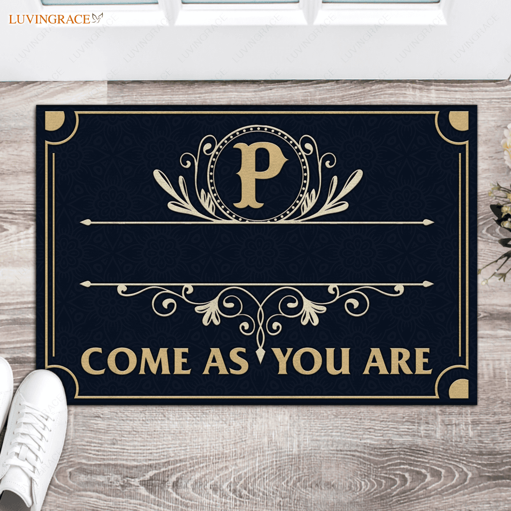 Monogram Custom Family Name Come As You Are Doormat